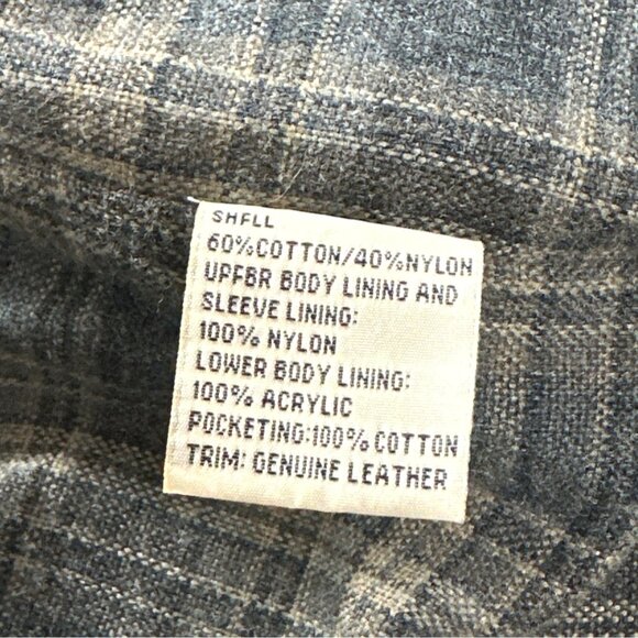 Grande Central Brown Chore Coat 1X Cotton/Nylon Leather Trim Barn Heritage - Picture 4 of 8